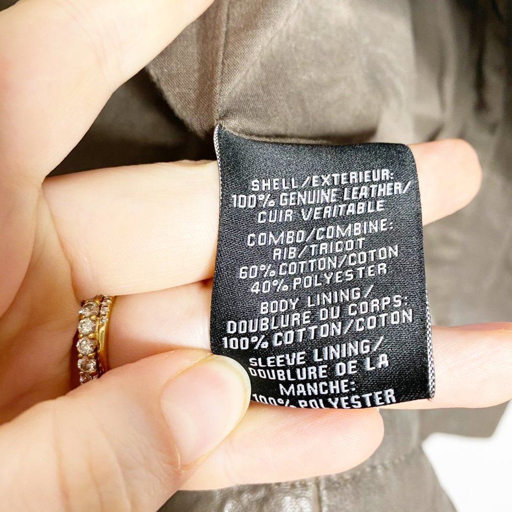 7 FOR ALL MANKIND Real Grey Leather Moto Jacket S - Picture 9 of 15